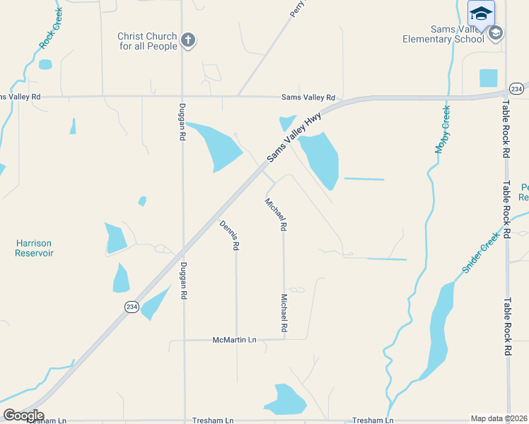 map of restaurants, bars, coffee shops, grocery stores, and more near 11615 Michael Road in Central Point