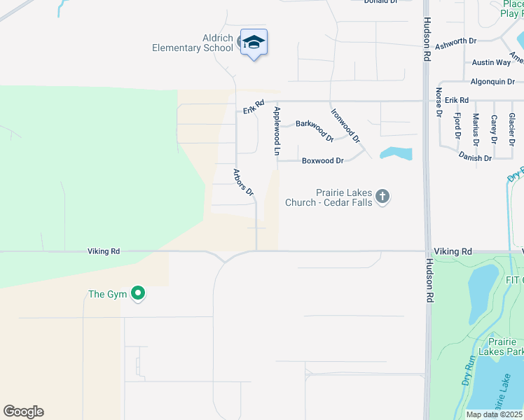 map of restaurants, bars, coffee shops, grocery stores, and more near 2908 Arbors Drive in Cedar Falls