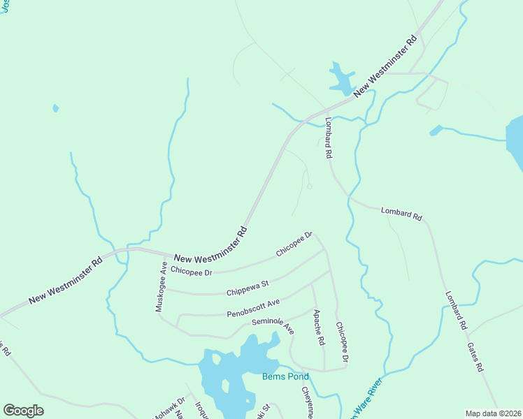 map of restaurants, bars, coffee shops, grocery stores, and more near 116 New Westminster Road in Hubbardston