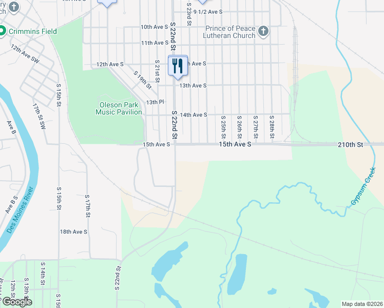 map of restaurants, bars, coffee shops, grocery stores, and more near 1503 South 22nd Street in Fort Dodge