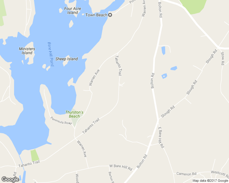 map of restaurants, bars, coffee shops, grocery stores, and more near 28 Tahanto Trail in Harvard