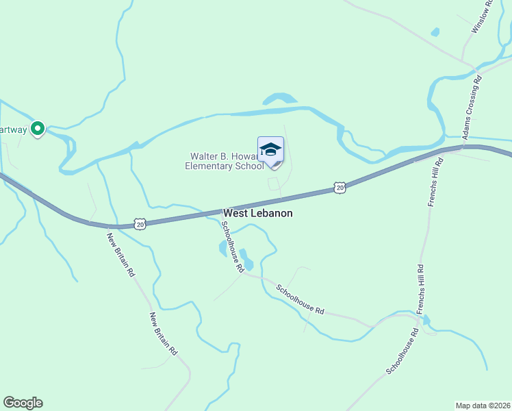 map of restaurants, bars, coffee shops, grocery stores, and more near in West Lebanon