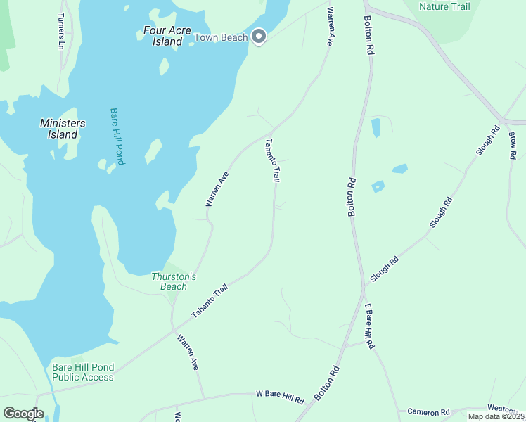 map of restaurants, bars, coffee shops, grocery stores, and more near 28 Tahanto Trail in Harvard