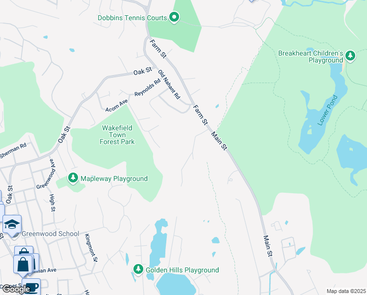 map of restaurants, bars, coffee shops, grocery stores, and more near 34 Traveler Road in Saugus