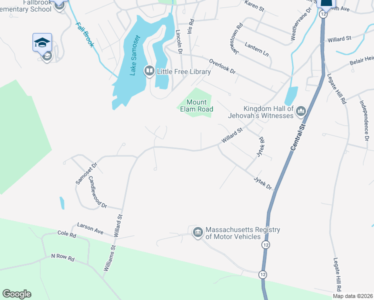 map of restaurants, bars, coffee shops, grocery stores, and more near 641 Willard Street in Leominster