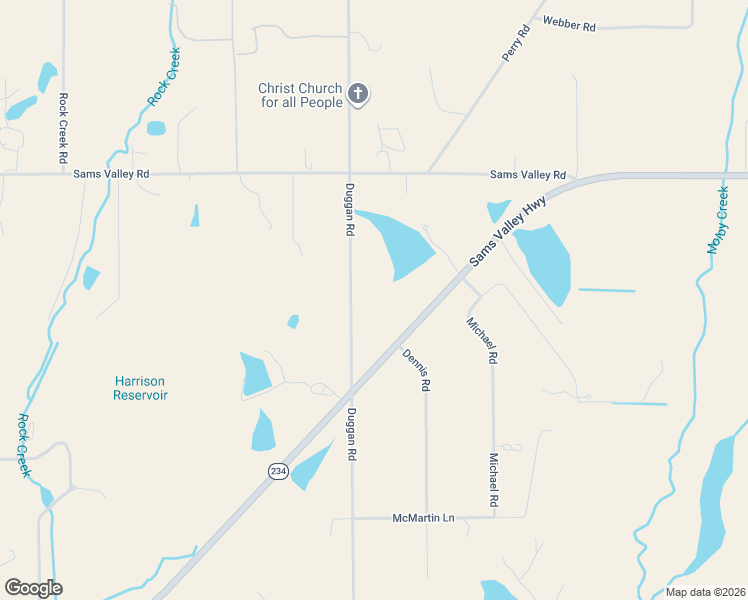 map of restaurants, bars, coffee shops, grocery stores, and more near 11730 Duggan Road in Central Point