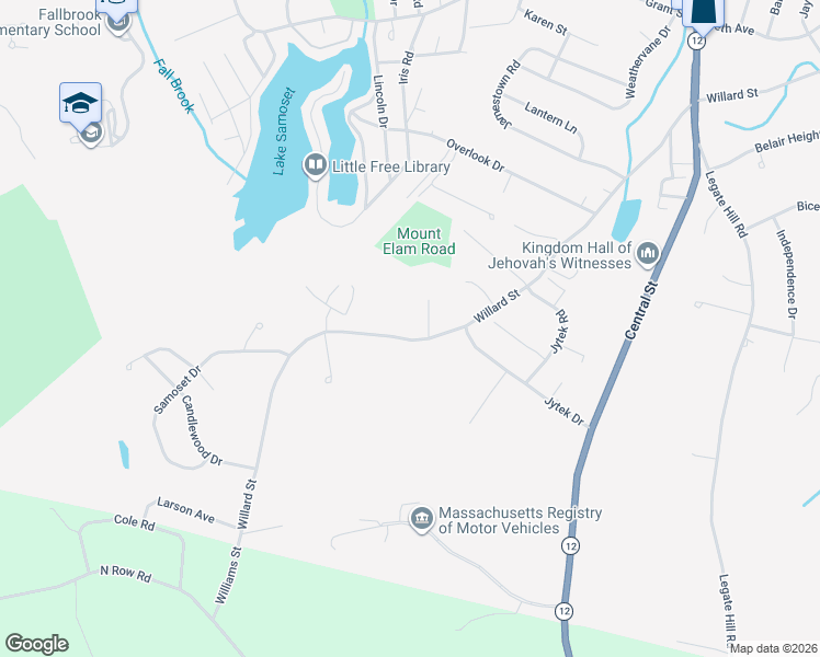 map of restaurants, bars, coffee shops, grocery stores, and more near 641 Willard Street in Leominster