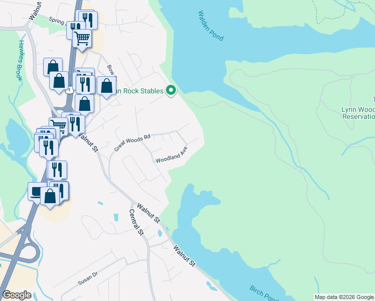 map of restaurants, bars, coffee shops, grocery stores, and more near 11 Chase Street in Saugus