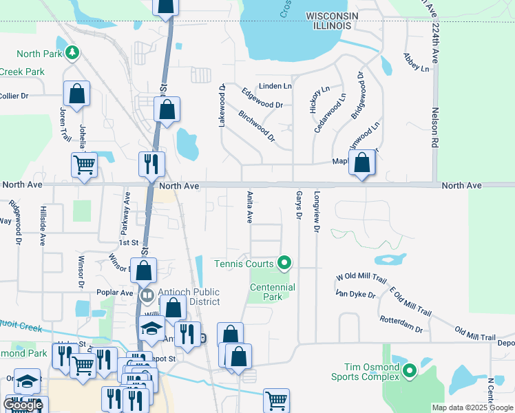 map of restaurants, bars, coffee shops, grocery stores, and more near 573 Anita Avenue in Antioch