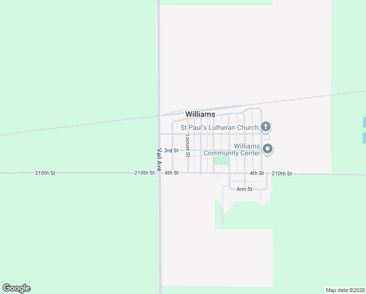 map of restaurants, bars, coffee shops, grocery stores, and more near 201-299 Locust Street in Williams