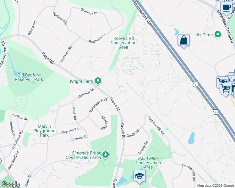 map of restaurants, bars, coffee shops, grocery stores, and more near 227 Grove Street in Lexington