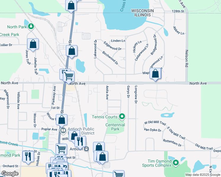 map of restaurants, bars, coffee shops, grocery stores, and more near 573 Anita Avenue in Antioch