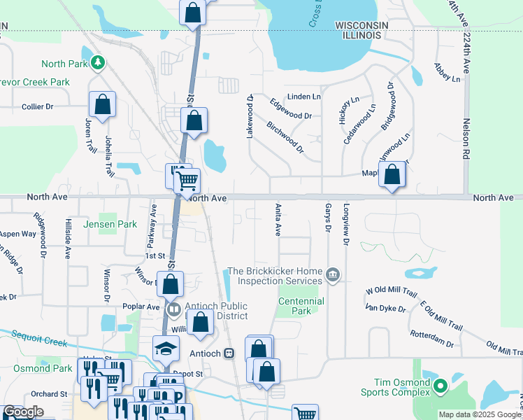 map of restaurants, bars, coffee shops, grocery stores, and more near 565 Drom Court in Antioch