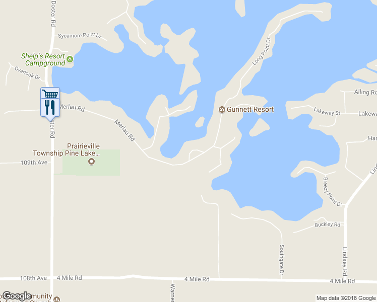 map of restaurants, bars, coffee shops, grocery stores, and more near 12422 Sunset Drive in Plainwell