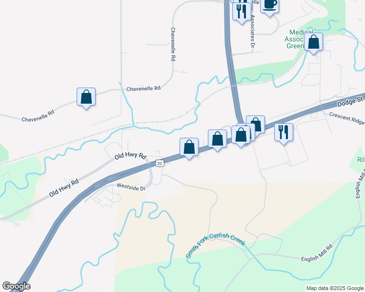map of restaurants, bars, coffee shops, grocery stores, and more near in Dubuque
