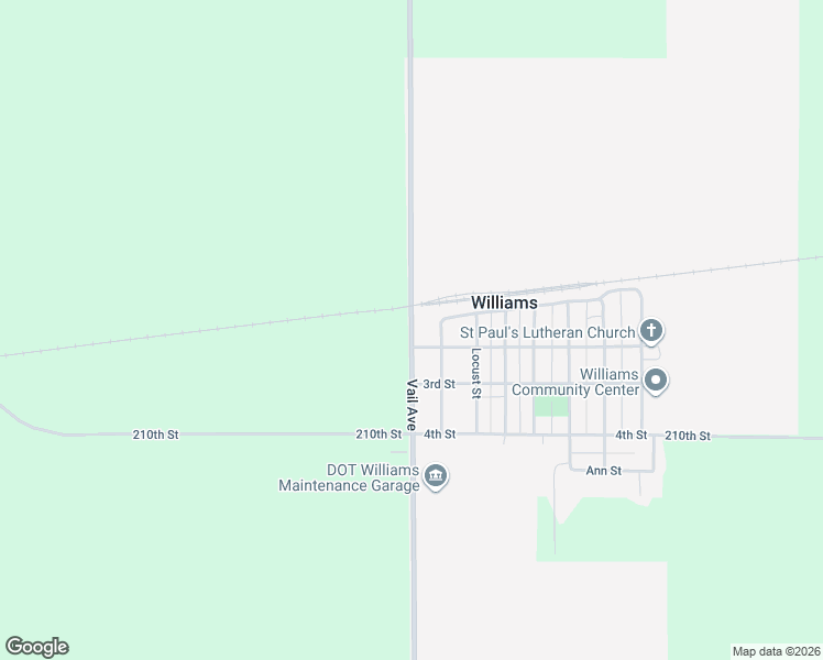 map of restaurants, bars, coffee shops, grocery stores, and more near County Highway R75 in Williams