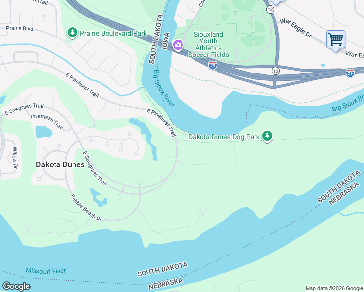 map of restaurants, bars, coffee shops, grocery stores, and more near 904 East Sawgrass Trail in North Sioux City