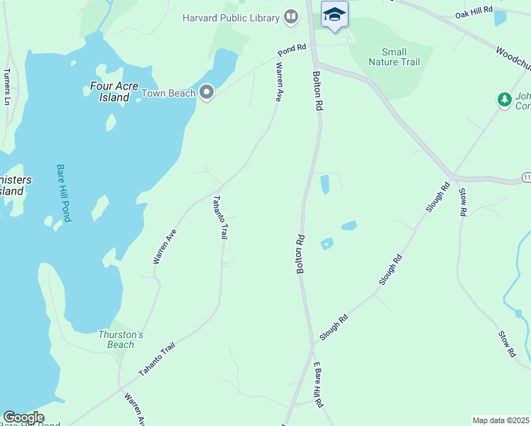 map of restaurants, bars, coffee shops, grocery stores, and more near 42 Bolton Road in Harvard