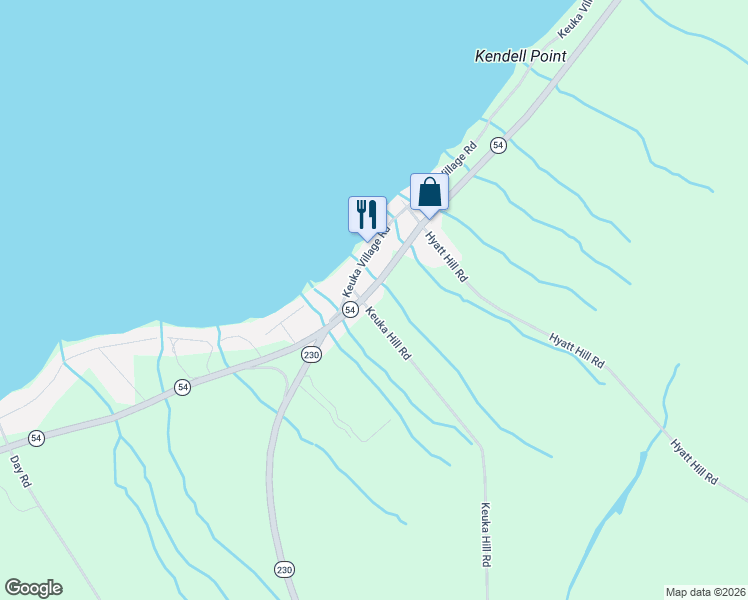 map of restaurants, bars, coffee shops, grocery stores, and more near 14056 Keuka Village Rd in Dundee