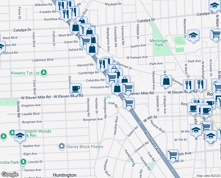map of restaurants, bars, coffee shops, grocery stores, and more near in 