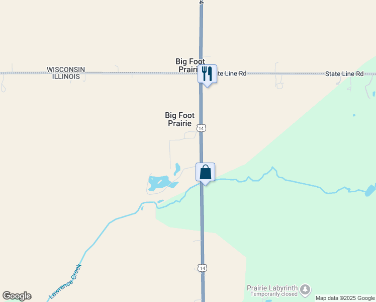 map of restaurants, bars, coffee shops, grocery stores, and more near 11305 U.S. 14 in Harvard