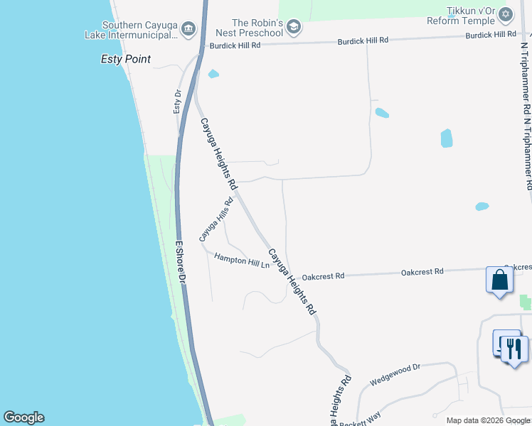 map of restaurants, bars, coffee shops, grocery stores, and more near 991 Cayuga Heights Rd in Ithaca