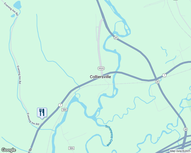 map of restaurants, bars, coffee shops, grocery stores, and more near in Colliersville