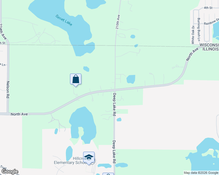 map of restaurants, bars, coffee shops, grocery stores, and more near 22030 North Avenue in Antioch