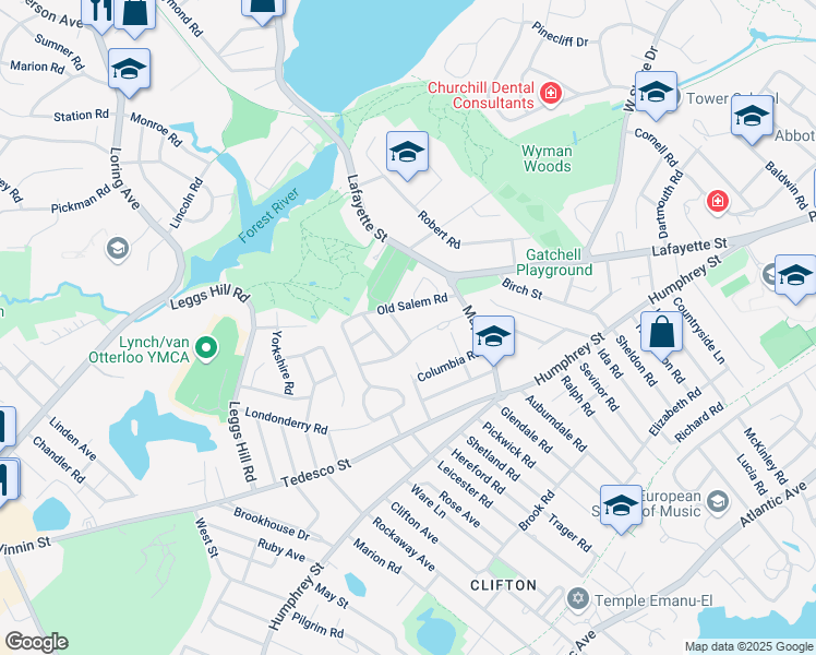 map of restaurants, bars, coffee shops, grocery stores, and more near 2 Clipper Way in Marblehead