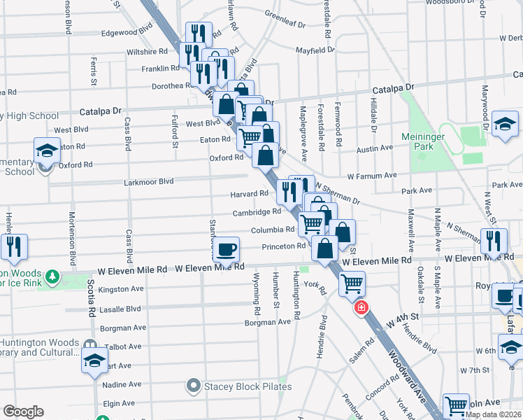 map of restaurants, bars, coffee shops, grocery stores, and more near 852 Cambridge Road in Berkley