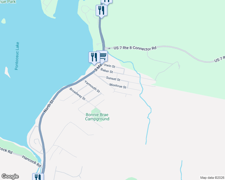 map of restaurants, bars, coffee shops, grocery stores, and more near 4 Andrews Street in Pittsfield