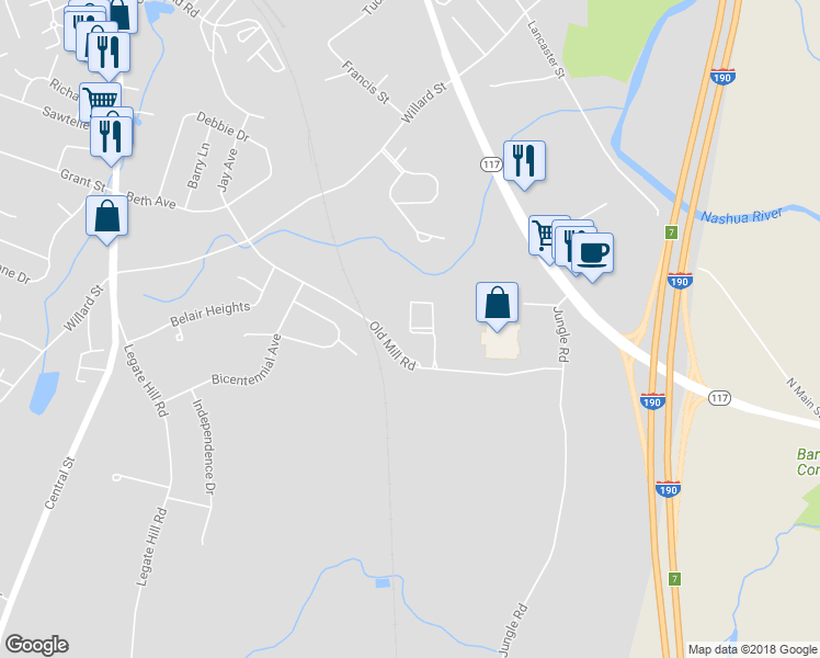 map of restaurants, bars, coffee shops, grocery stores, and more near 103 Berrington Road in Leominster