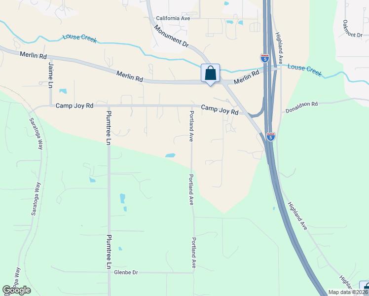 map of restaurants, bars, coffee shops, grocery stores, and more near 352 Portland Avenue in Grants Pass
