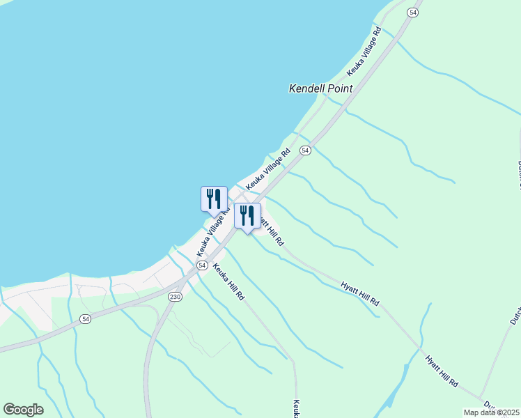 map of restaurants, bars, coffee shops, grocery stores, and more near 14720 New York 54 in Wayne