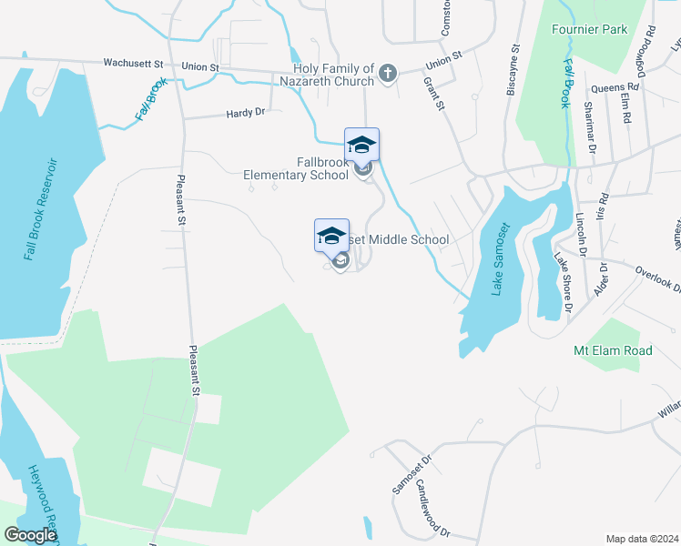 map of restaurants, bars, coffee shops, grocery stores, and more near 100 Decicco Drive in Leominster