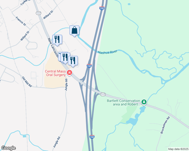 map of restaurants, bars, coffee shops, grocery stores, and more near 2806 North Main Street in Lancaster