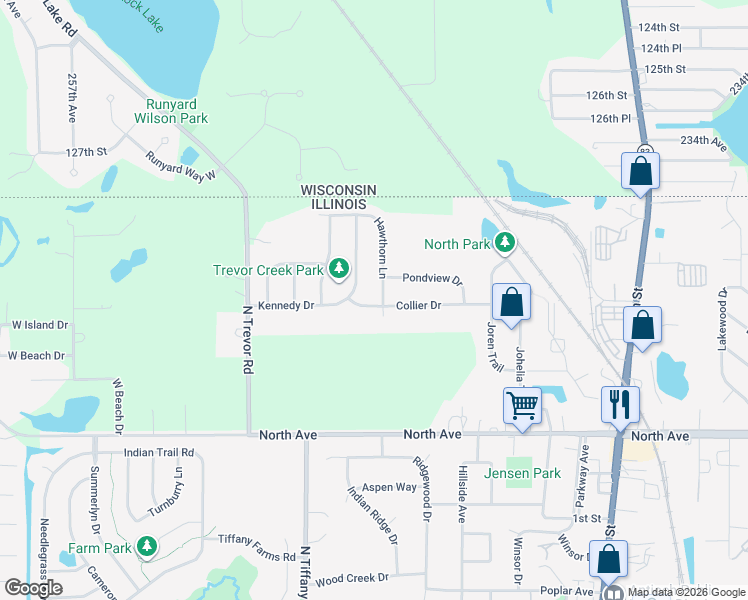 map of restaurants, bars, coffee shops, grocery stores, and more near 640 Collier Drive in Antioch