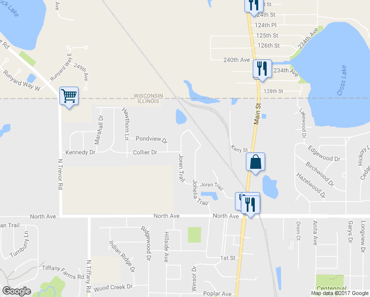 map of restaurants, bars, coffee shops, grocery stores, and more near 363 Joren Trail in Antioch