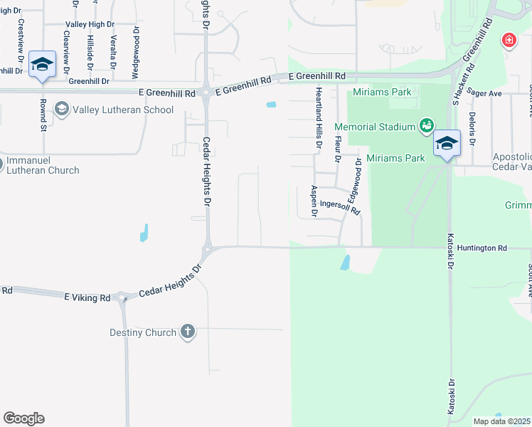 map of restaurants, bars, coffee shops, grocery stores, and more near 5110 Luke Street in Cedar Falls