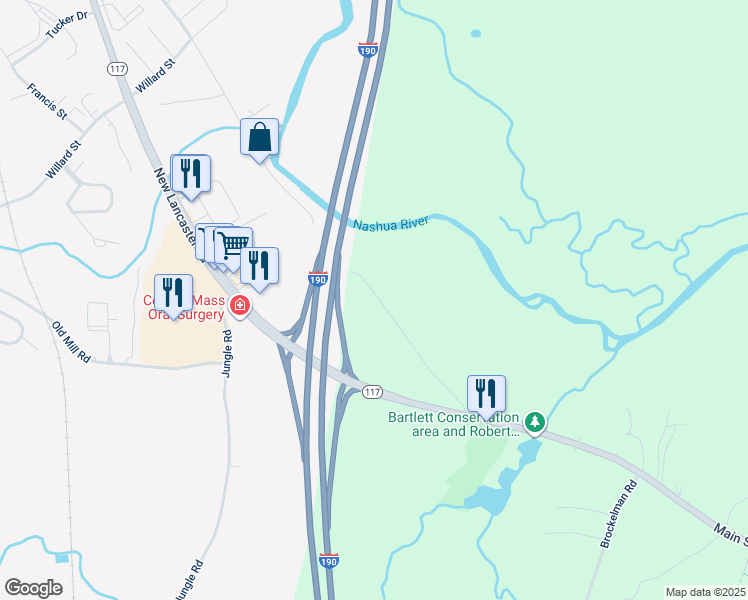 map of restaurants, bars, coffee shops, grocery stores, and more near 2806 North Main Street in Lancaster