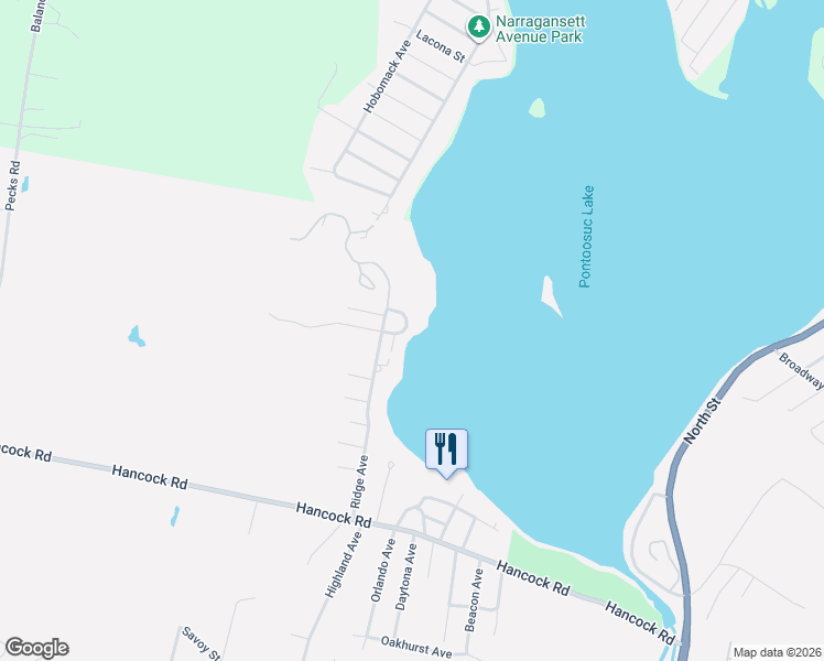 map of restaurants, bars, coffee shops, grocery stores, and more near 1-5 Club Cir in Pittsfield