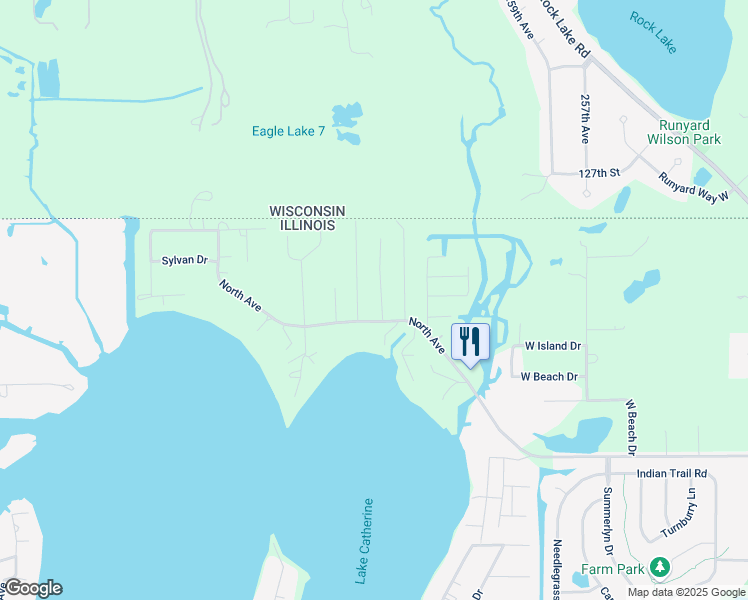 map of restaurants, bars, coffee shops, grocery stores, and more near 43348 North Mary Avenue in Antioch