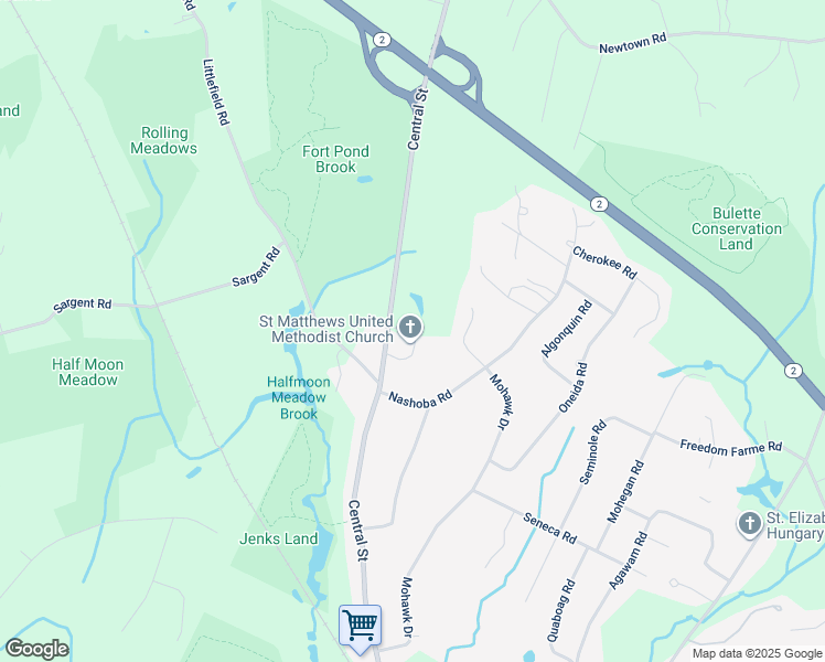 map of restaurants, bars, coffee shops, grocery stores, and more near 431 Central Street in Acton