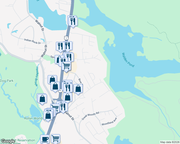map of restaurants, bars, coffee shops, grocery stores, and more near 11 Jennifer Drive in Saugus