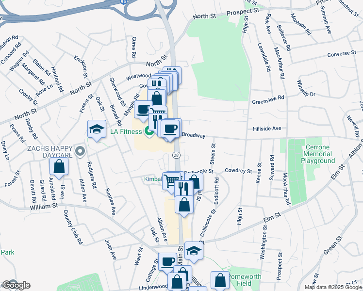 map of restaurants, bars, coffee shops, grocery stores, and more near in Stoneham