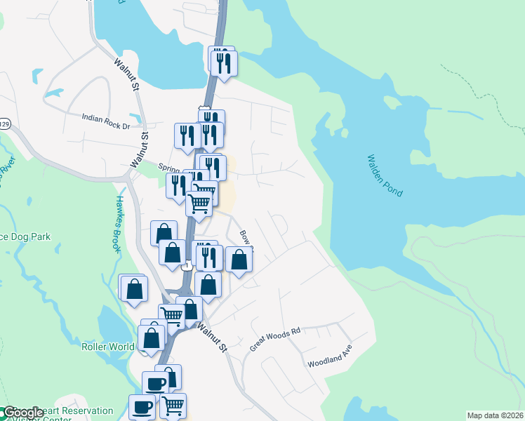 map of restaurants, bars, coffee shops, grocery stores, and more near 11 Jennifer Drive in Saugus