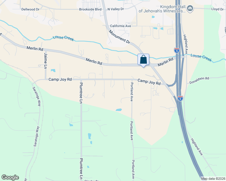 map of restaurants, bars, coffee shops, grocery stores, and more near 3223 Camp Joy Road in Grants Pass