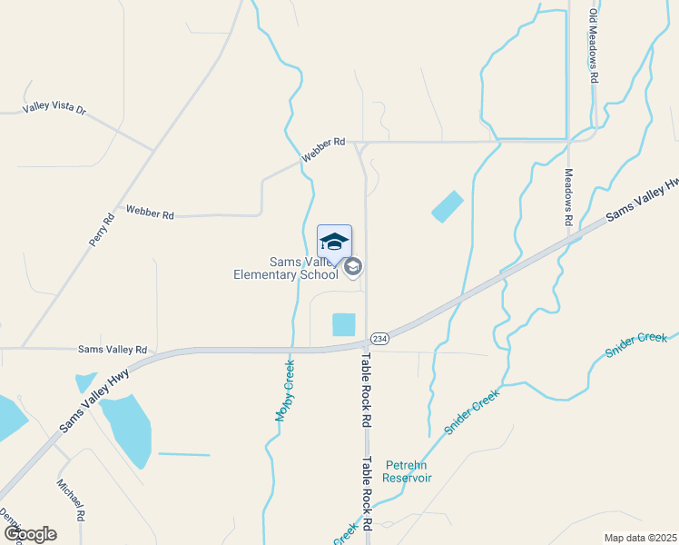 map of restaurants, bars, coffee shops, grocery stores, and more near 14235 Table Rock Road in Central Point