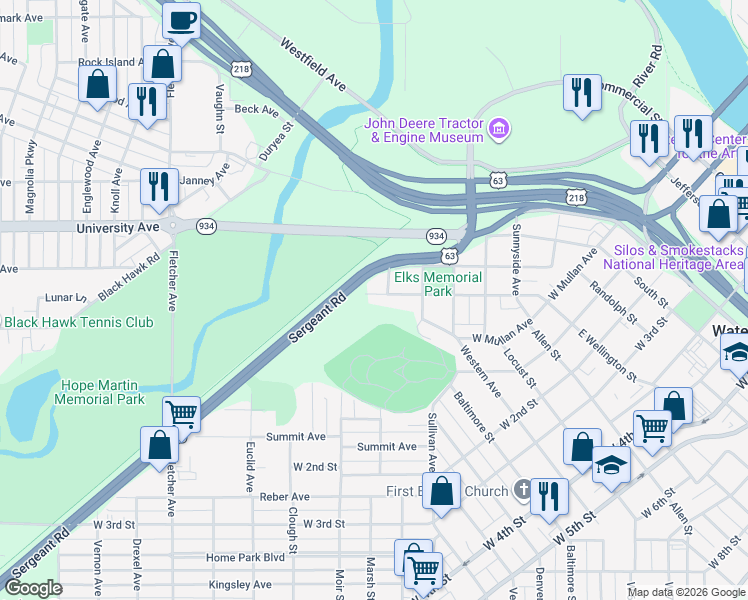 map of restaurants, bars, coffee shops, grocery stores, and more near 541 West Wellington Street in Waterloo