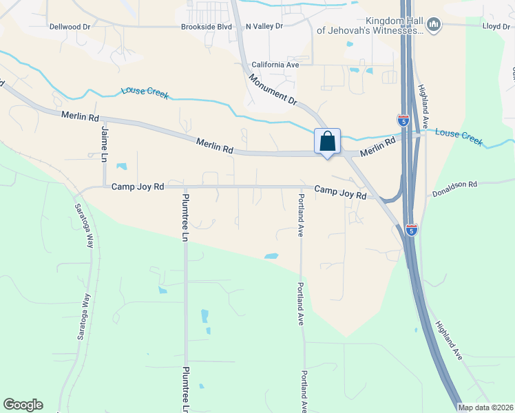 map of restaurants, bars, coffee shops, grocery stores, and more near 3223 Camp Joy Road in Grants Pass